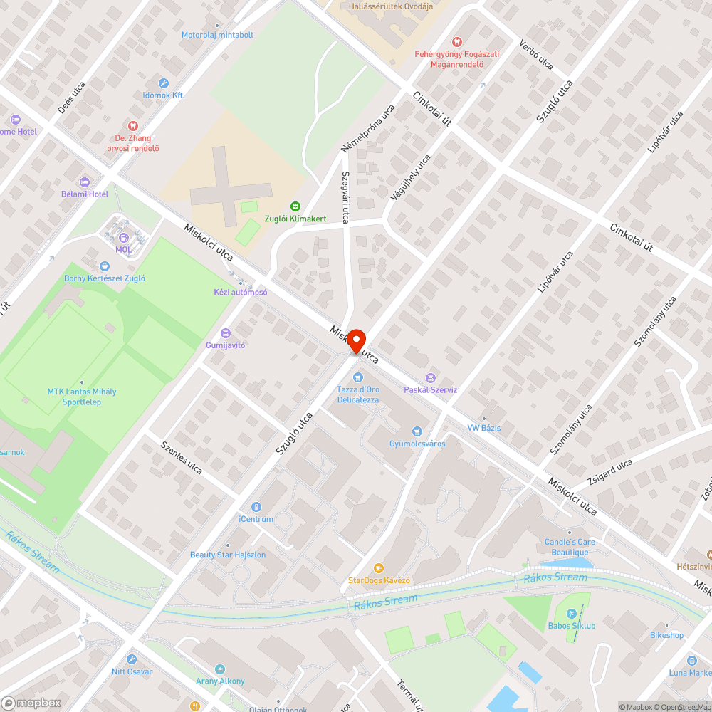 Kátyú bejelentés helye