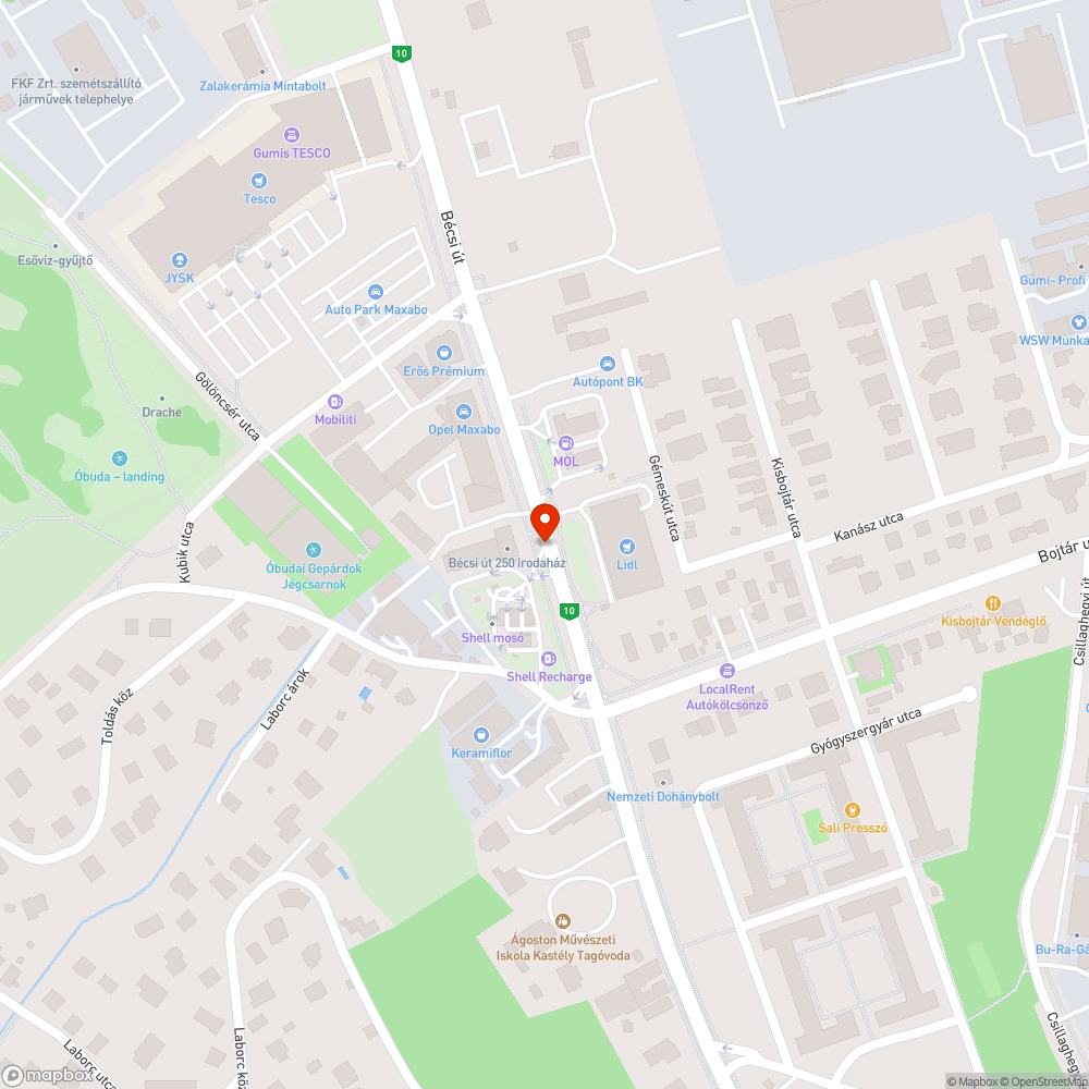 Veszelyes ut/jarda bejelentés helye