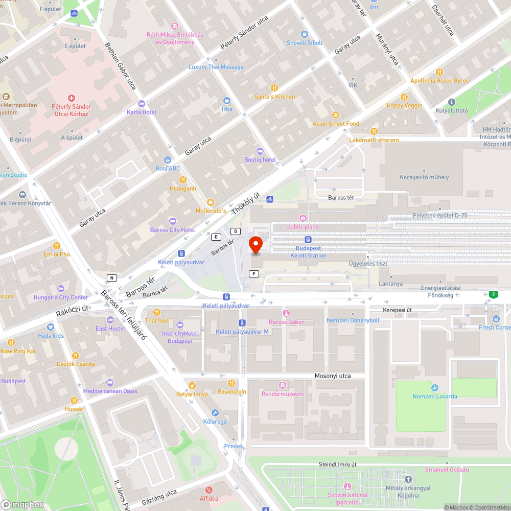 Keleti pályaudvarnál a lejáró sötét bejelentés helye