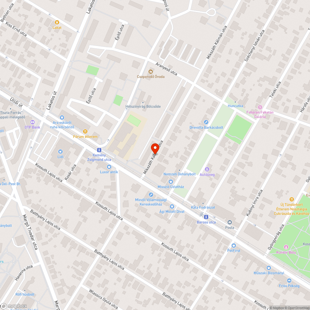 Elhagyott (?) autó bejelentés helye