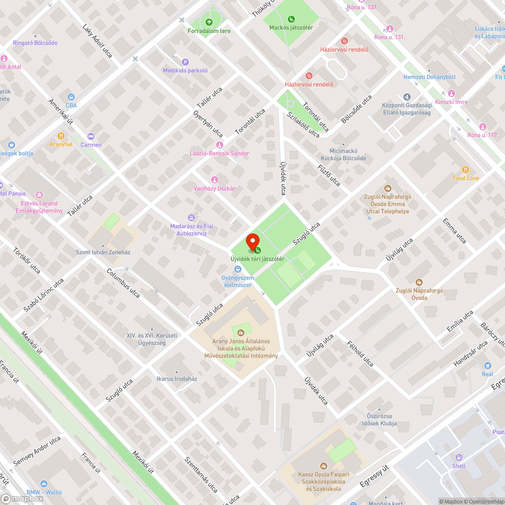 Összefirkált játszótér bejelentés helye