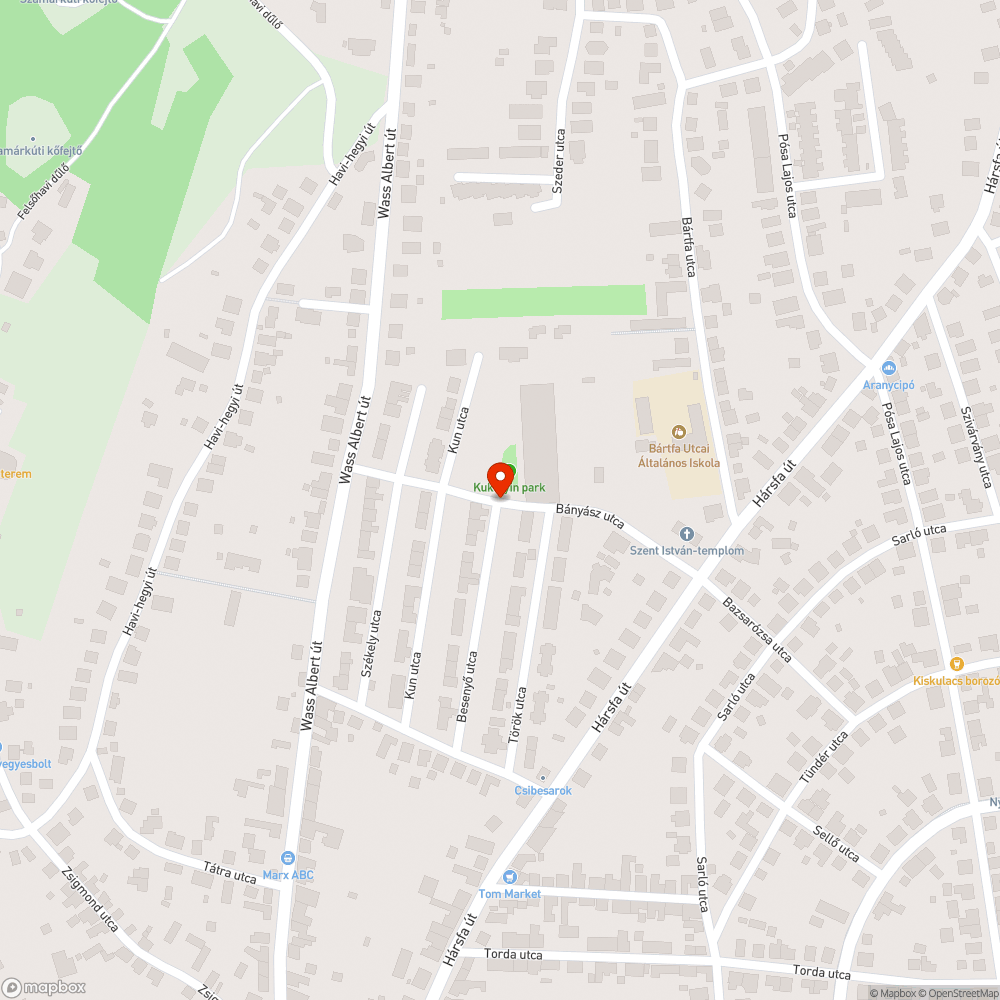 Kátyús közút Pécsett bejelentés helye