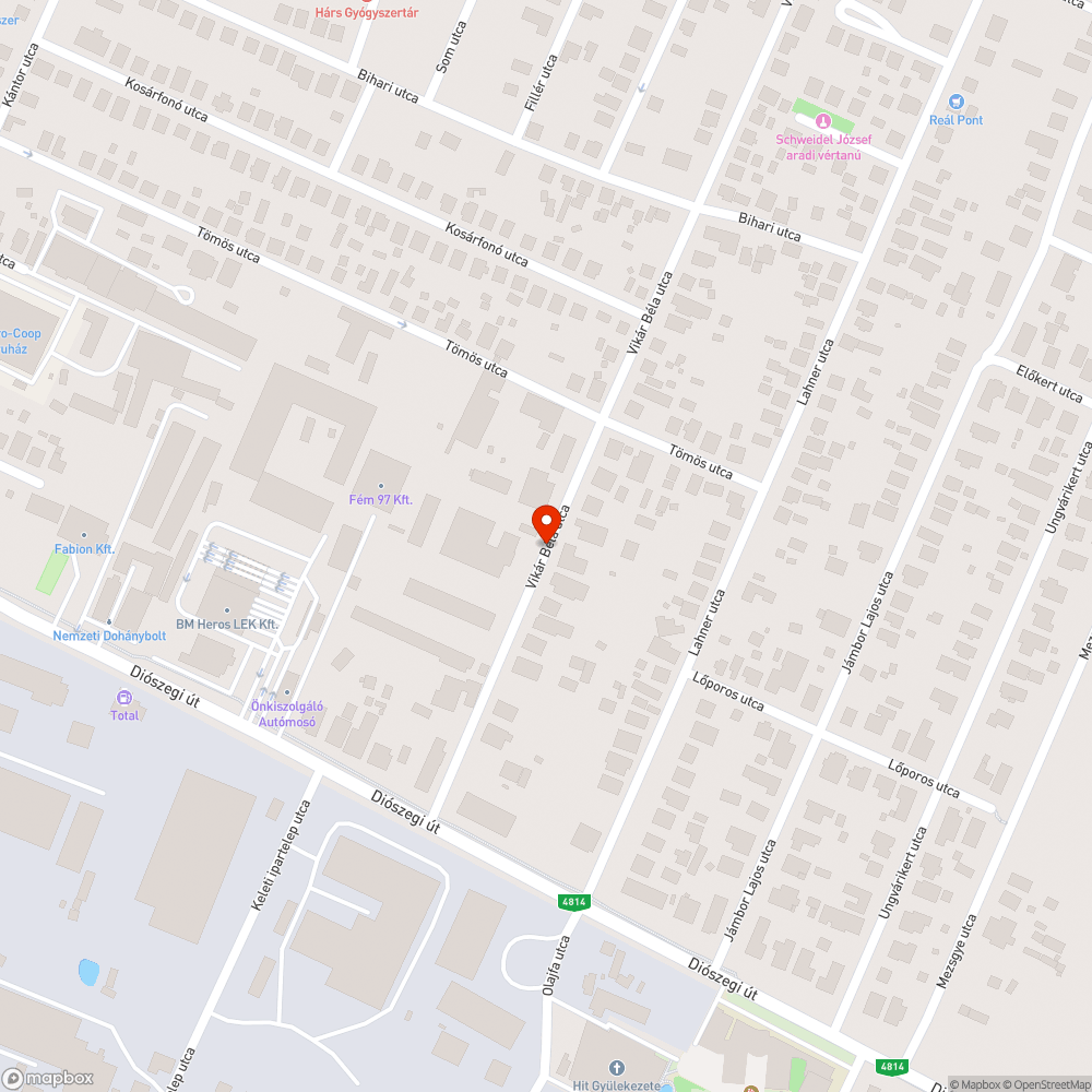 Kátyú bejelentés helye