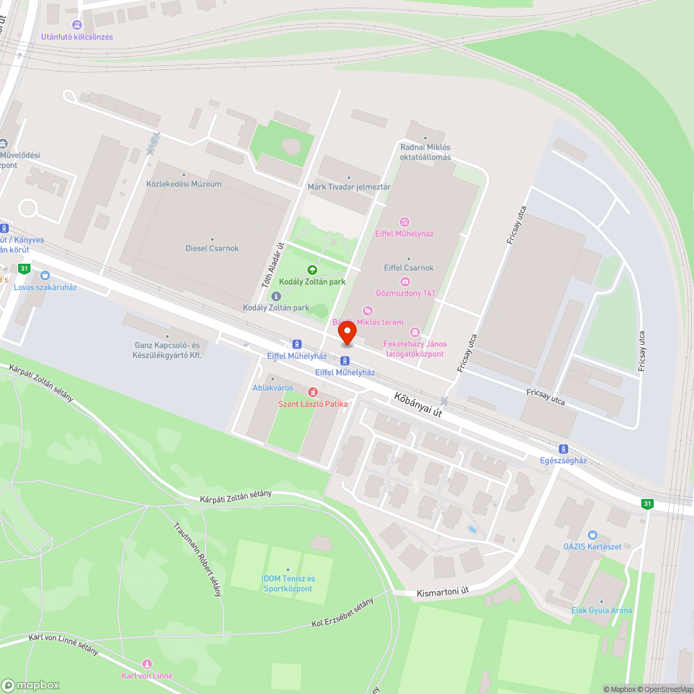 Kátyúk bejelentés helye