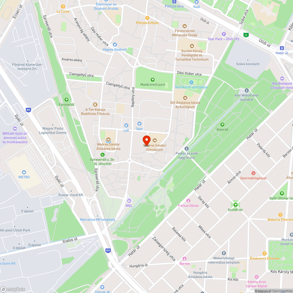 Földből kitépett közterületi kuka bejelentés helye