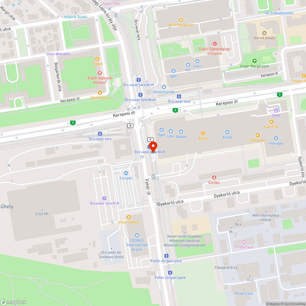 Villogó citylight bejelentés helye