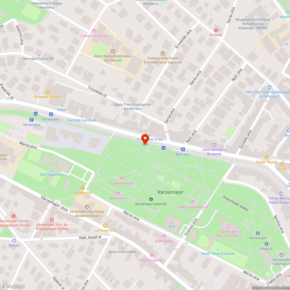 Víz a Városmajorban bejelentés helye