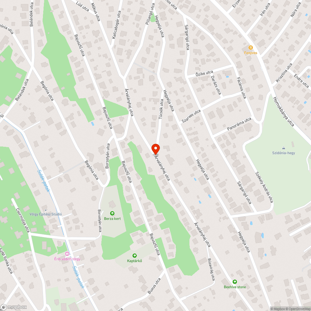 Kátyu bejelentés helye