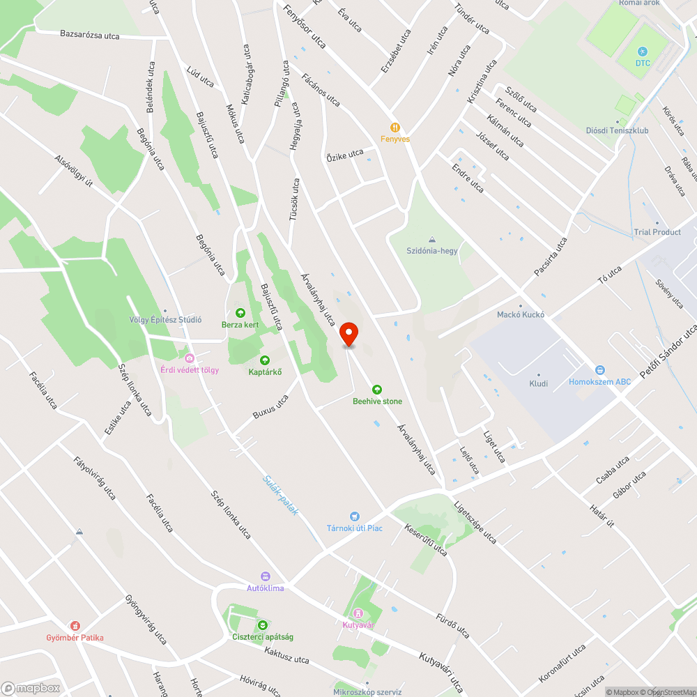 Kátyúk bejelentés helye