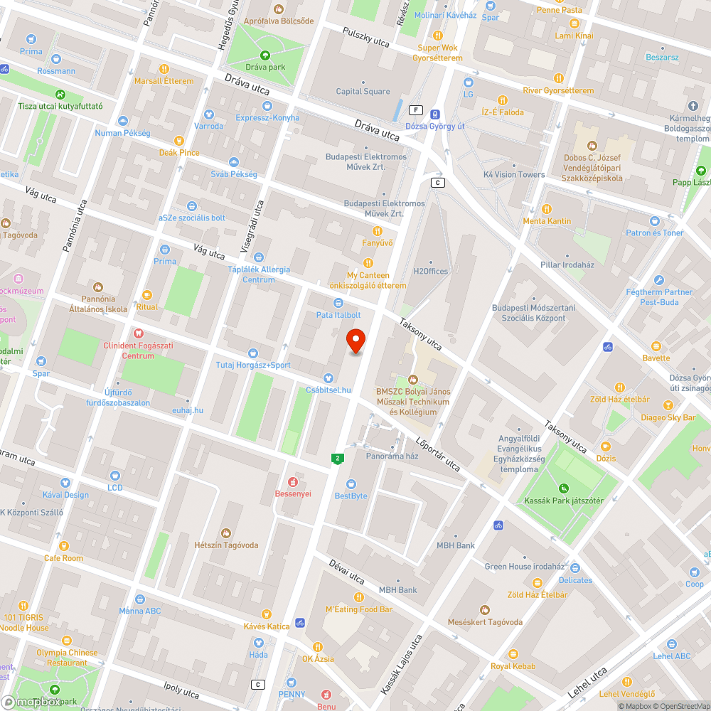 Koszos, faleveles járda bejelentés helye