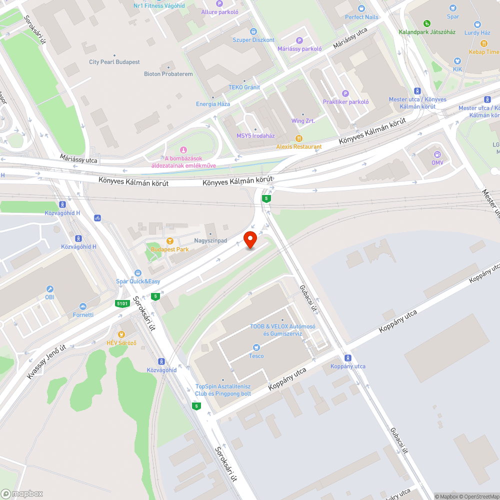 Közvágóhíd P+R parkoló állapotok bejelentés helye