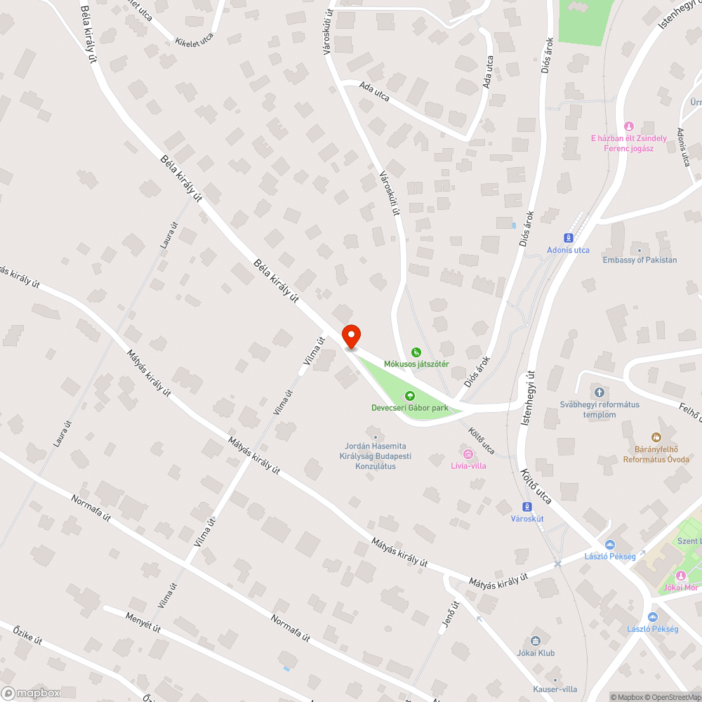 Kátyú bejelentés helye