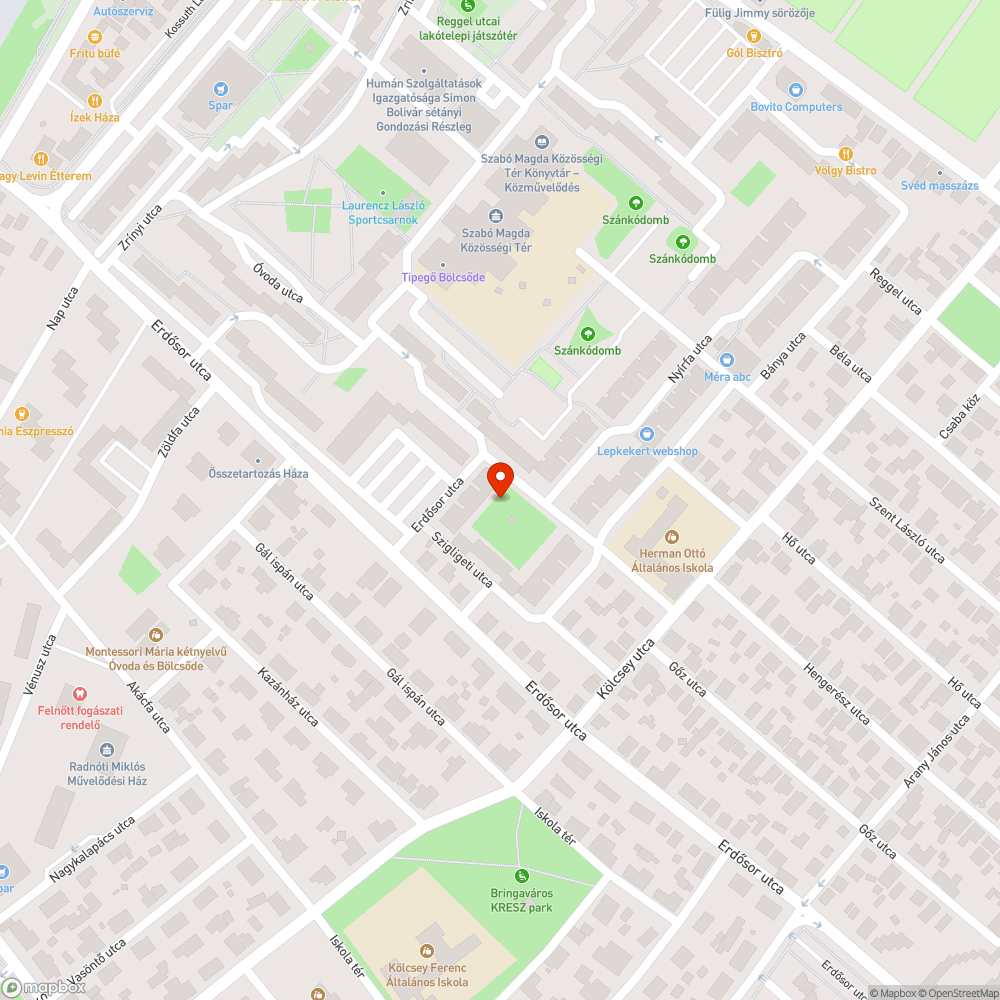 Hiányzó fa bejelentés helye