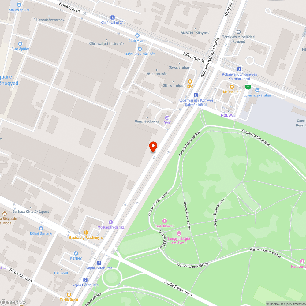 Koszos járda bejelentés helye