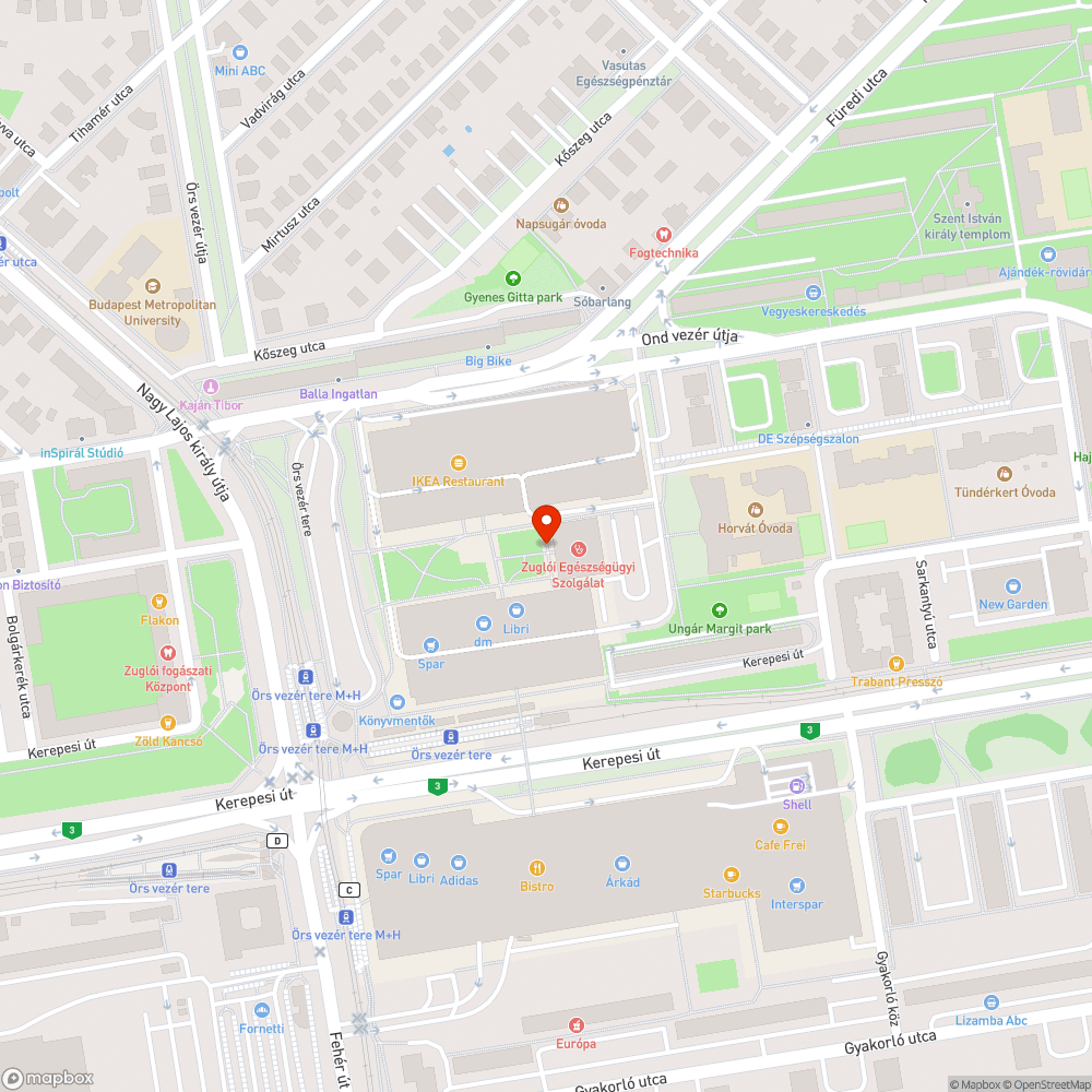 Botlásveszélyes vízelvezető a rendelő előtt bejelentés helye