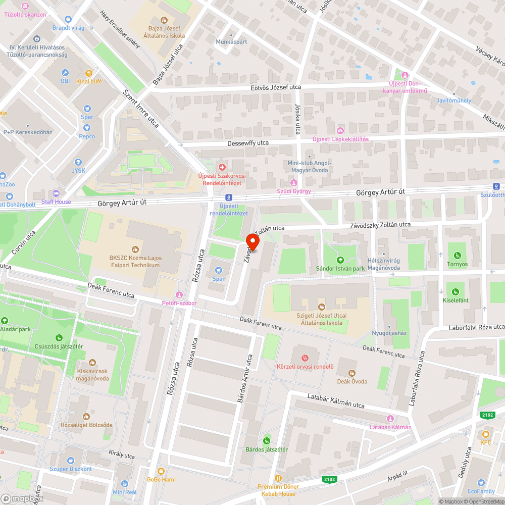 Szemét a járdán egy hete bejelentés helye