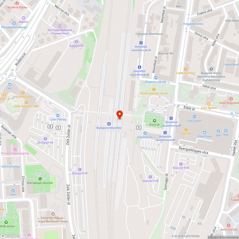 Kelenföldi pályaudvari tócsa bejelentés helye