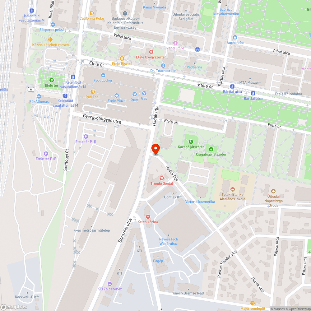 Rongált tűzcsap bejelentés helye