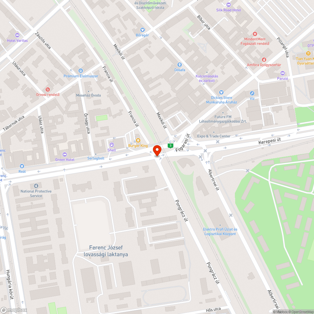 A gyalogos átkelő mindkettő oldalán nagyon tönkrement járda bejelentés helye