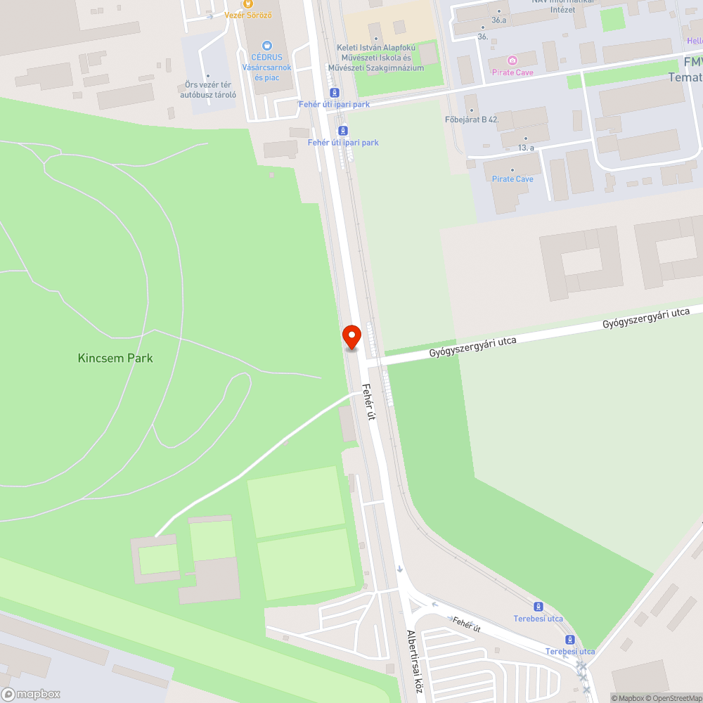 Balesetveszély Fehér úti kerékpárúton bejelentés helye