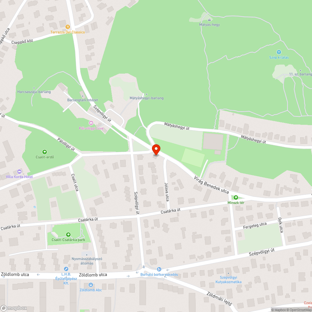 Kátyúk bejelentés helye