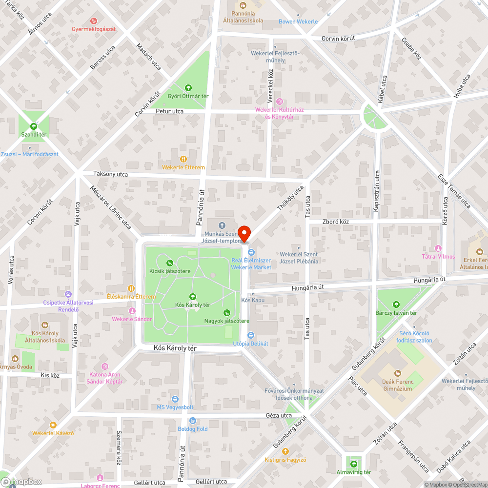 Beszakadt útburkolat bejelentés helye