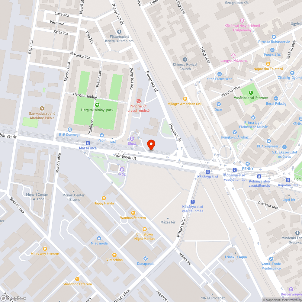 A területet elronditó oszlopok bejelentés helye