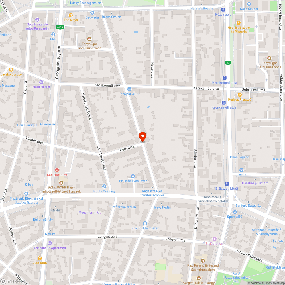 Kátyú a kereszteződésben bejelentés helye