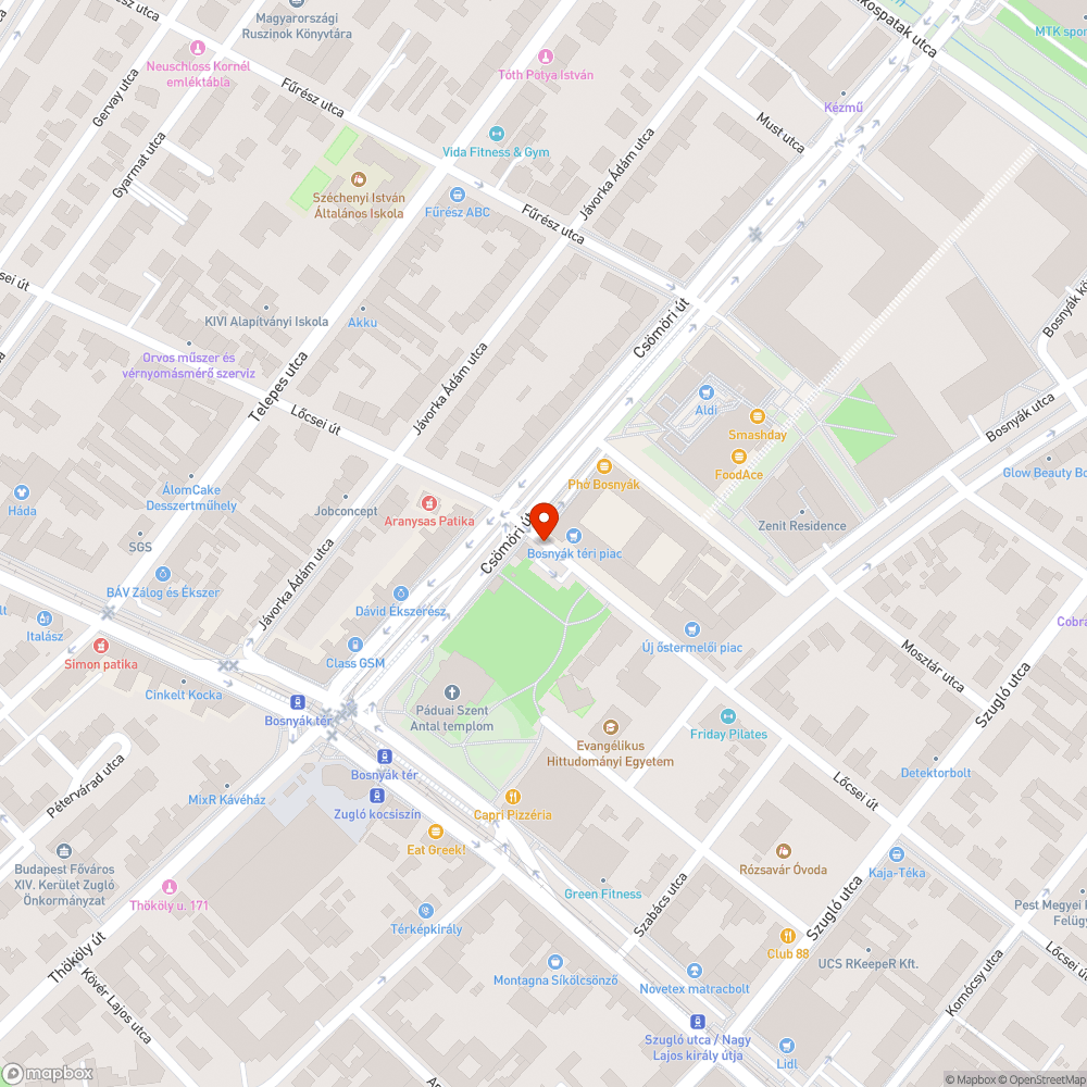 Láda a járda közepén bejelentés helye