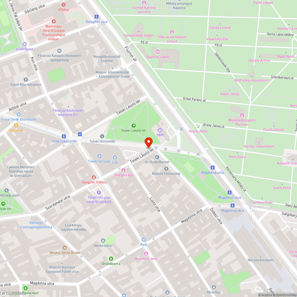 Balesetveszélyesen kidöntött oszlop bejelentés helye