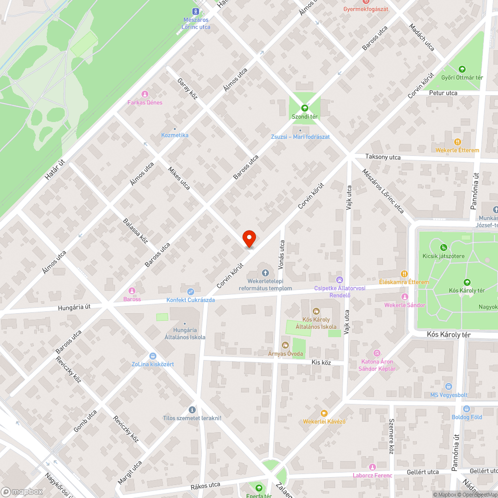 Kátyúk bejelentés helye