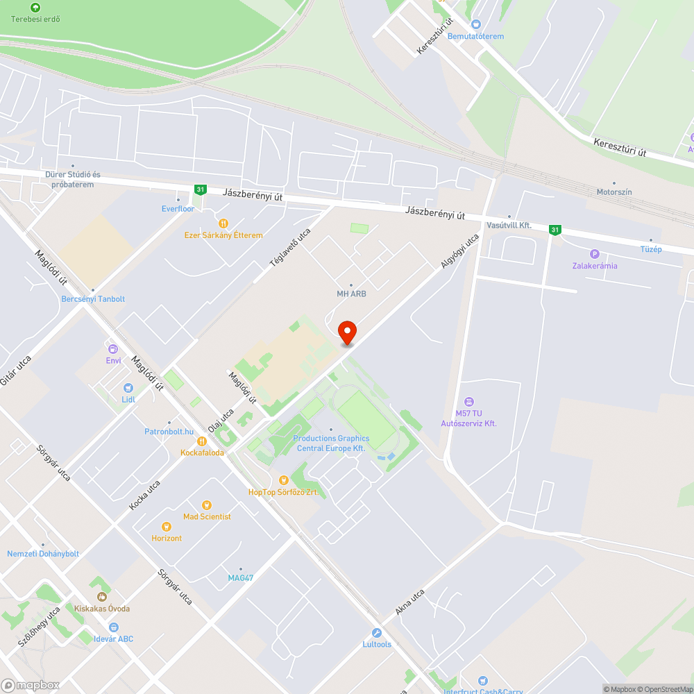 Egy nagyobb kátyú bejelentés helye