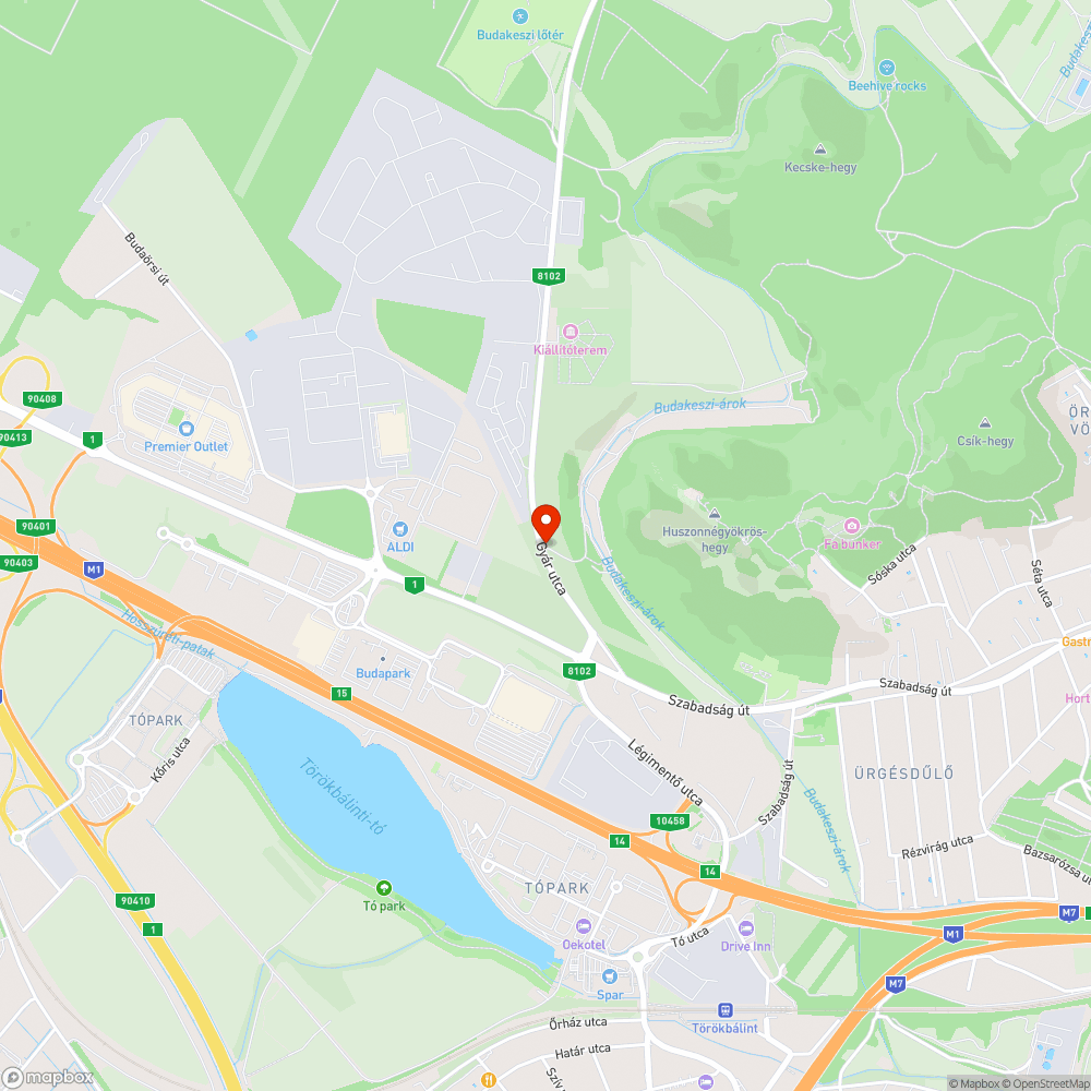 Elhagyott autó bejelentés helye