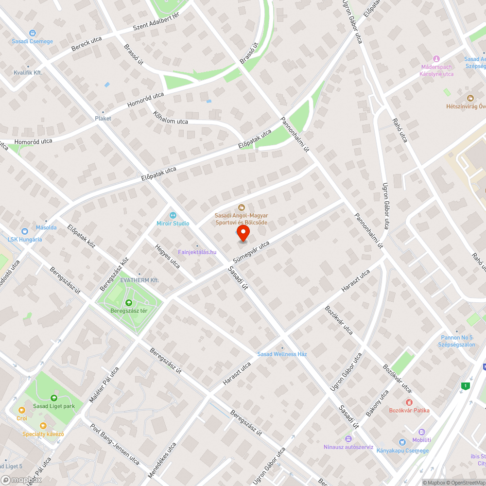 Mikromobilitási pont Sasadon bejelentés helye