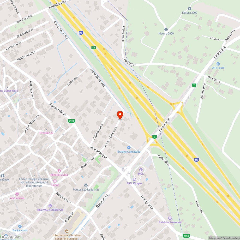 Kátyú bejelentés helye