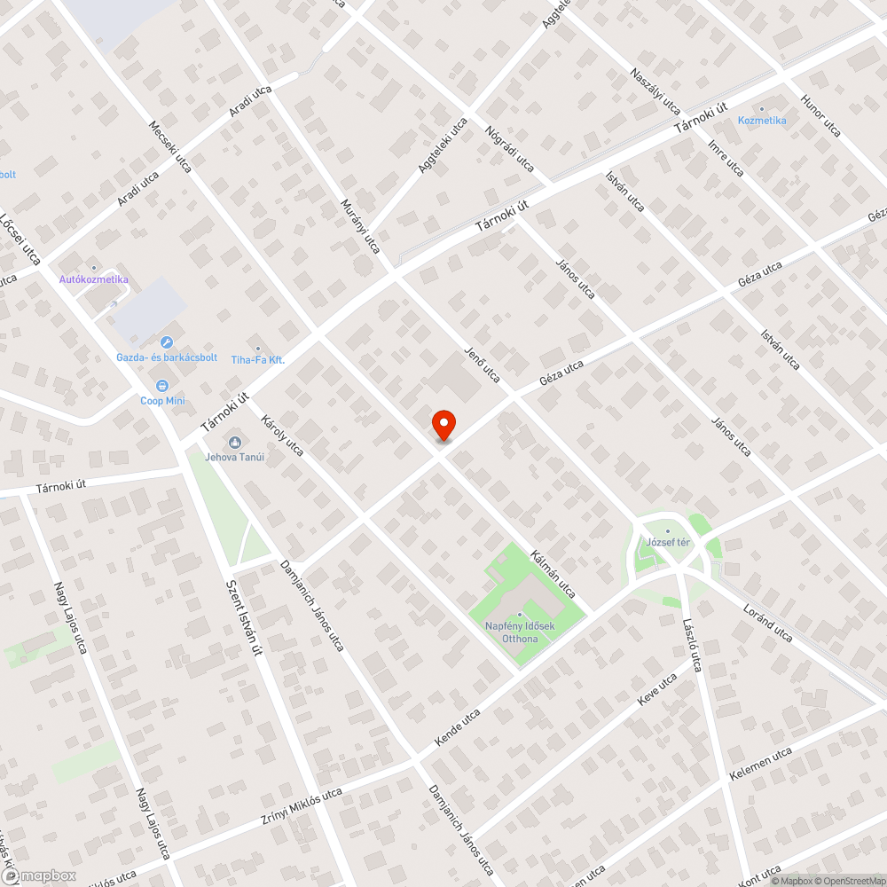 Kálmán utca - kátyúk bejelentés helye