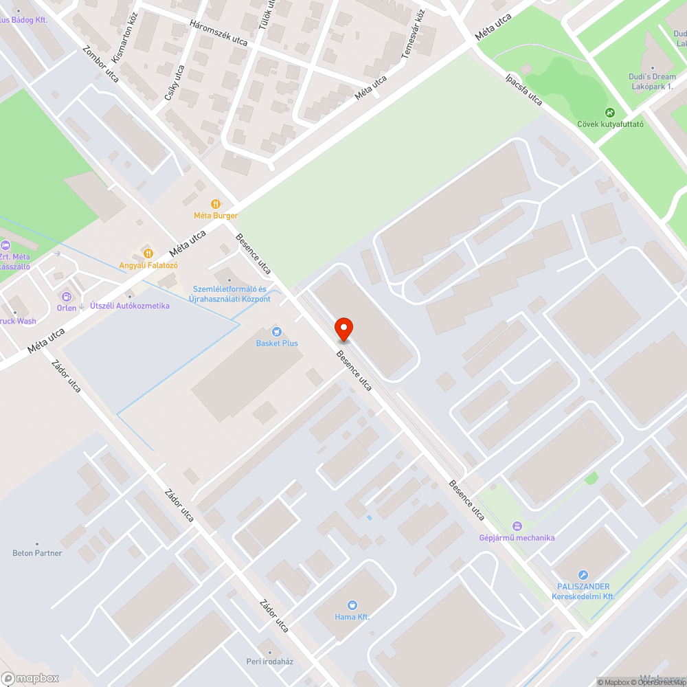 Sok lámpa nem világít a Besence utcában bejelentés helye