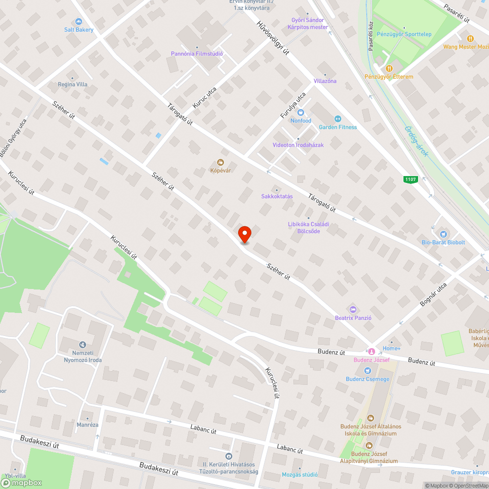 Széher úti kátyúk bejelentés helye