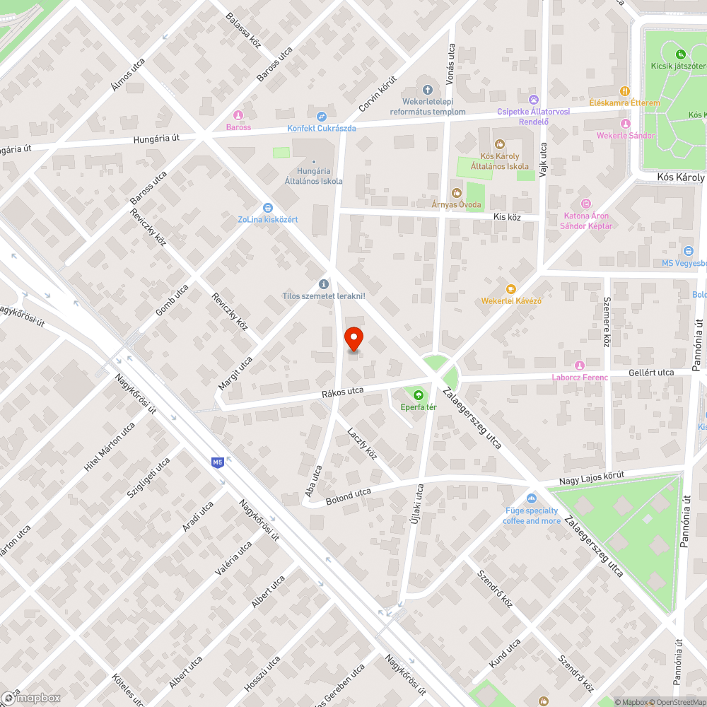 Kátyu bejelentés helye