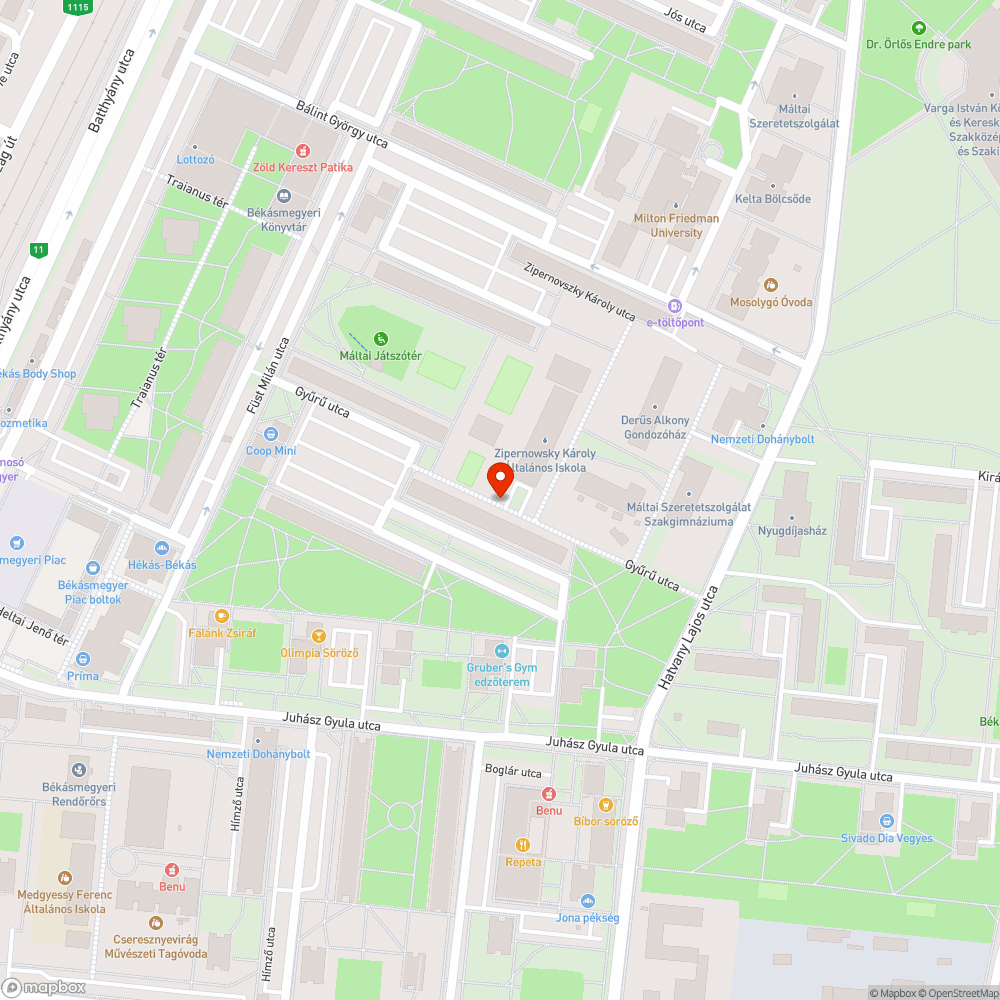 Nem világít a sétány bejelentés helye