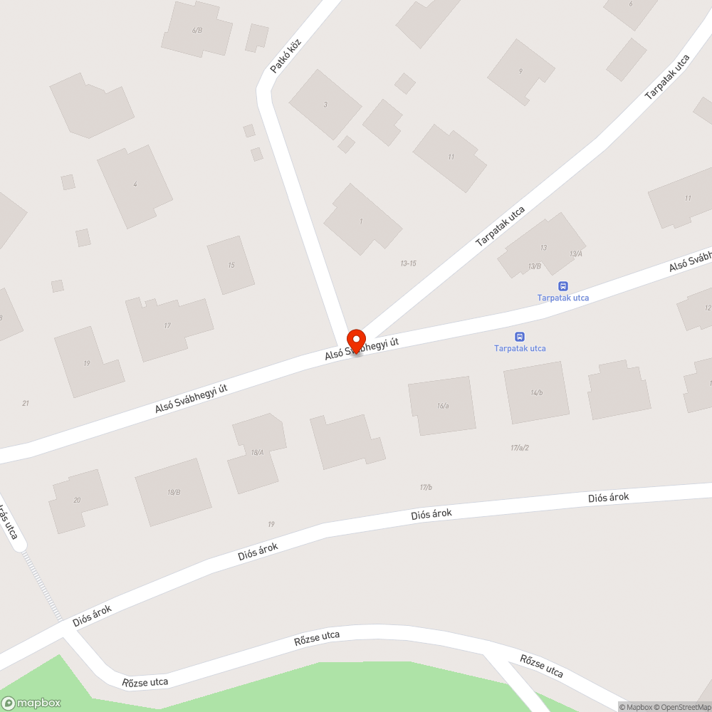 Kátyú bejelentés helye