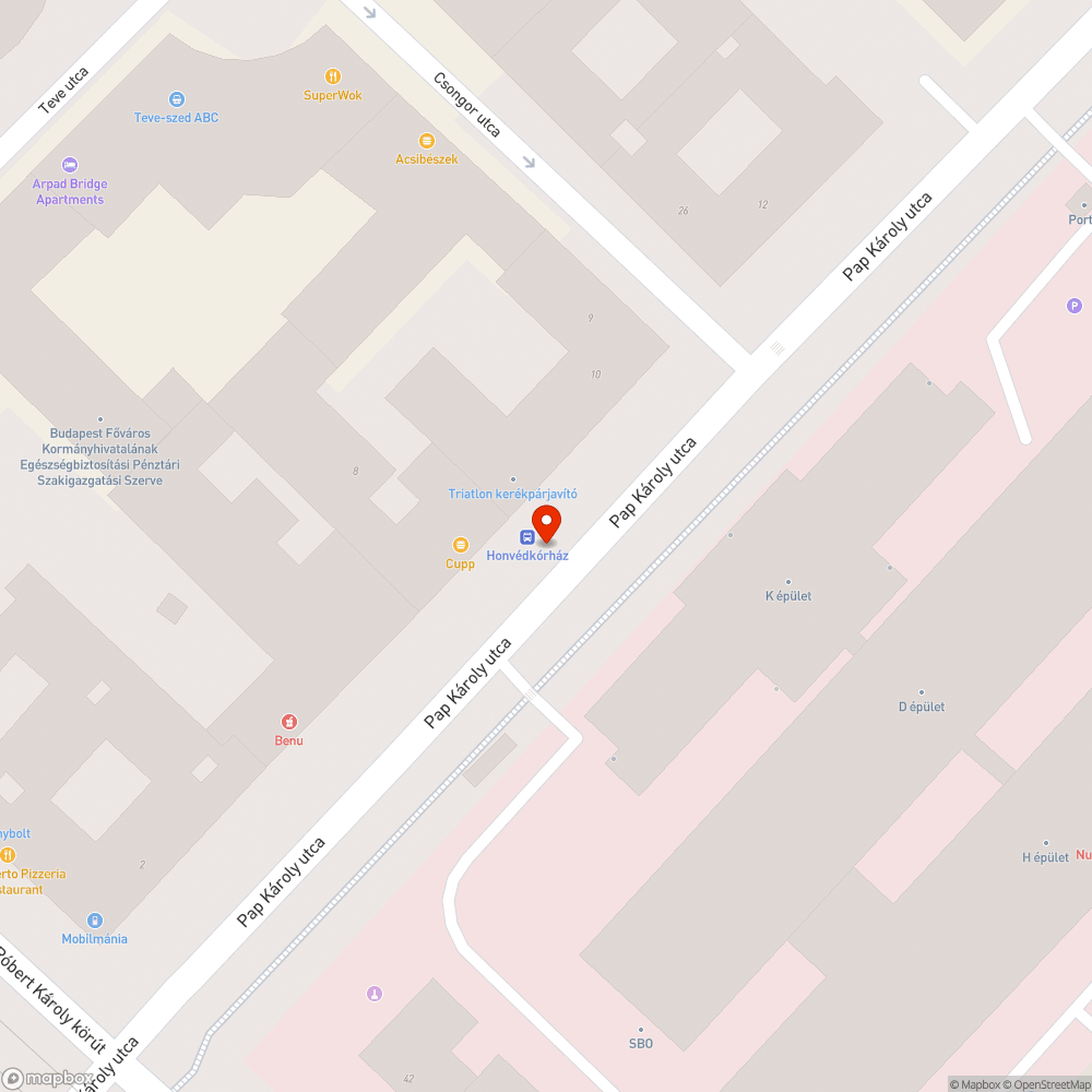 Hiányzó útburkolati jel a buszmegállóban bejelentés helye