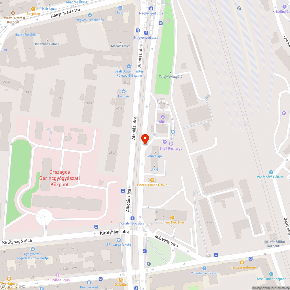 Szétszakadt út az Alkotás úton bejelentés helye