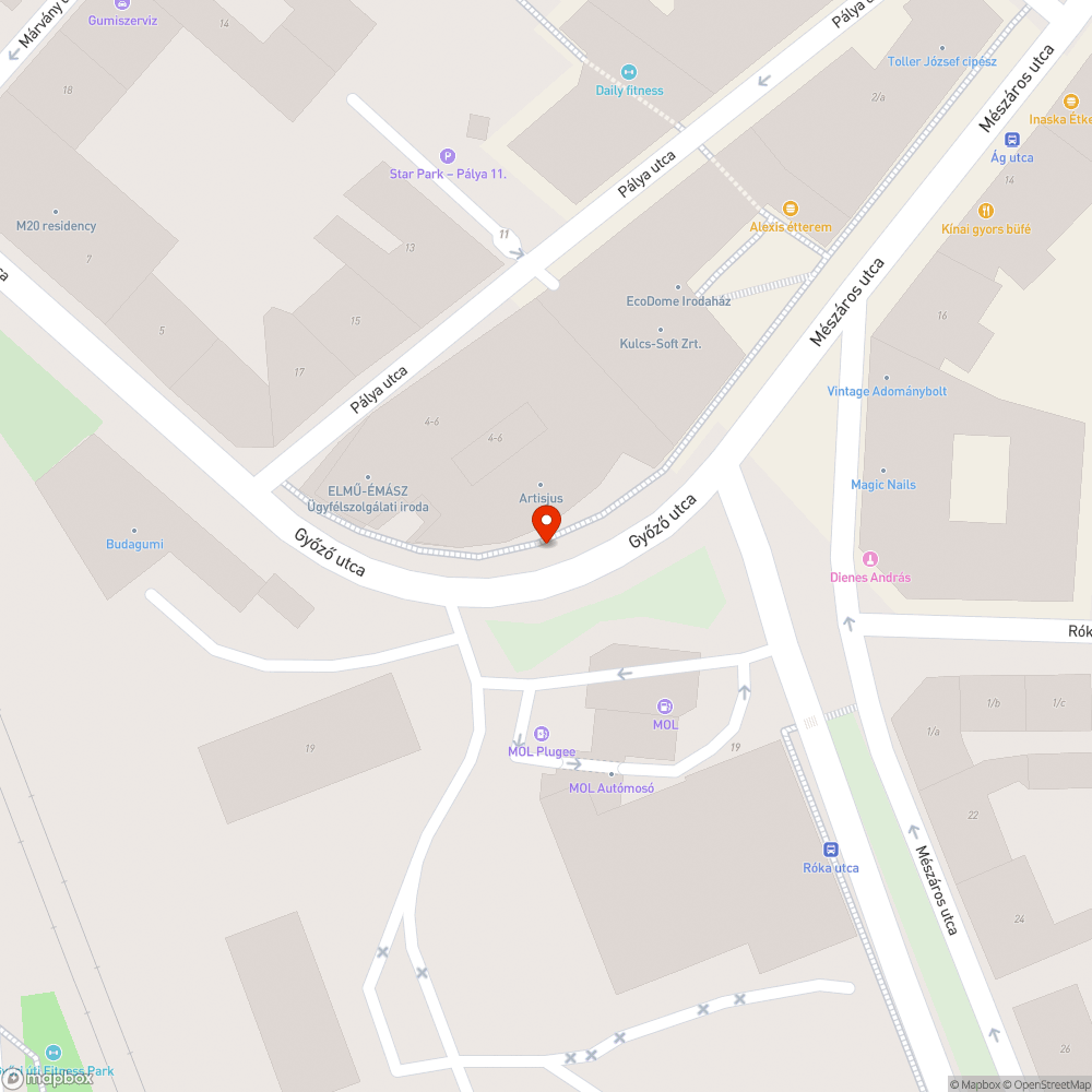 Mészáros utcai Artisjus előtt szétszakad az útpálya bejelentés helye