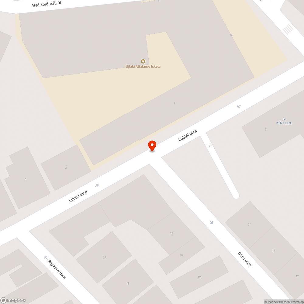 Kátyú a kereszteződésben bejelentés helye