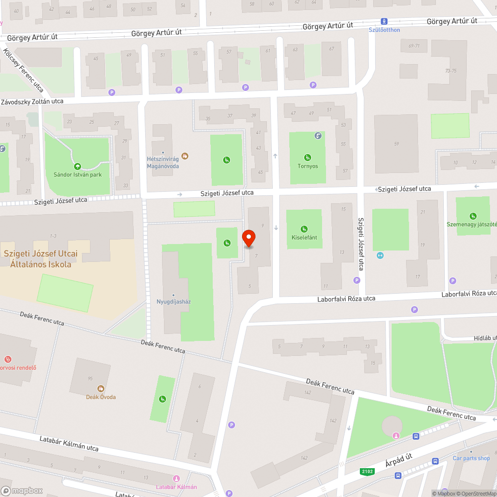 Megrongált pad bejelentés helye