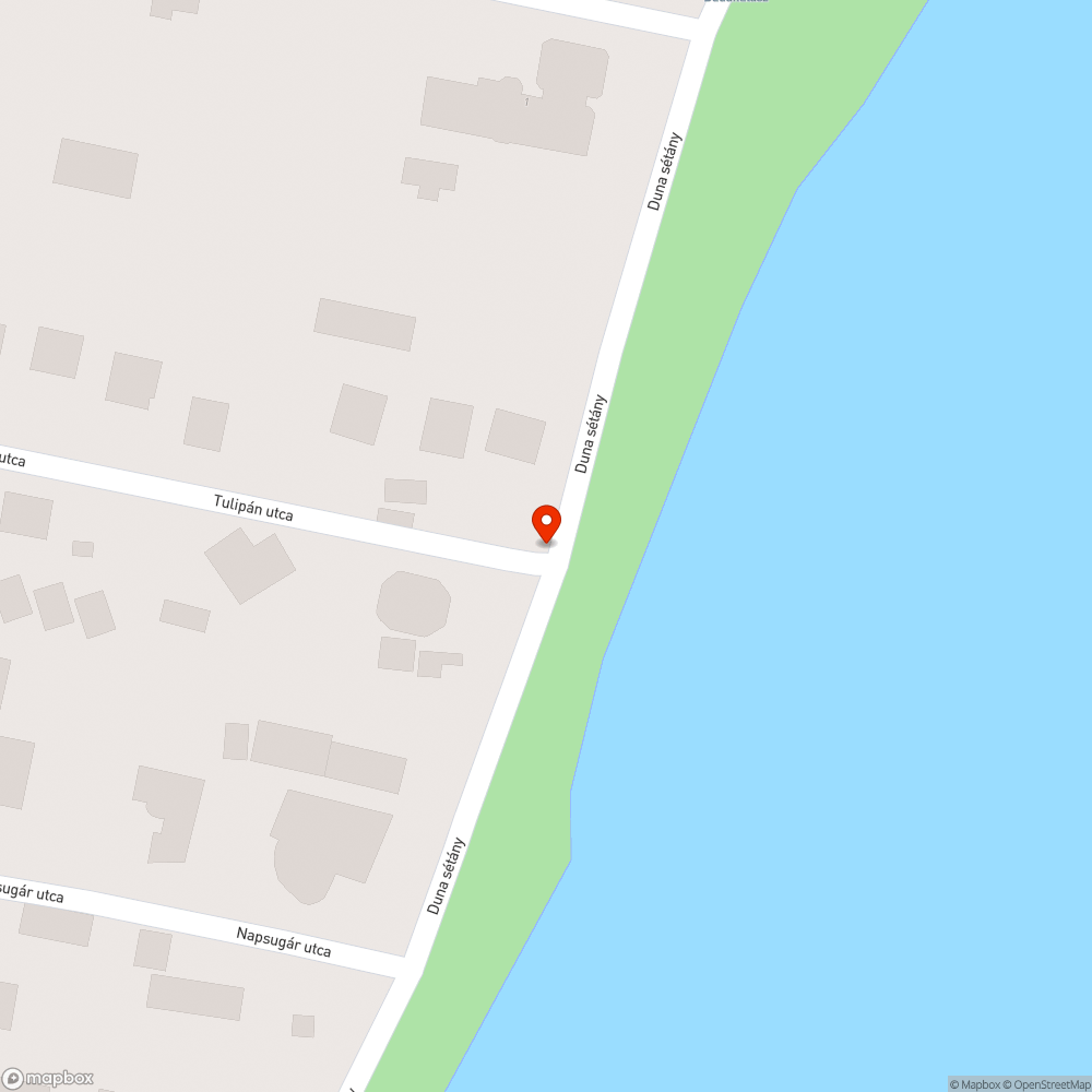 Hiányzó utcanév tábla (Tulipán utca Duna felőli vége) bejelentés helye