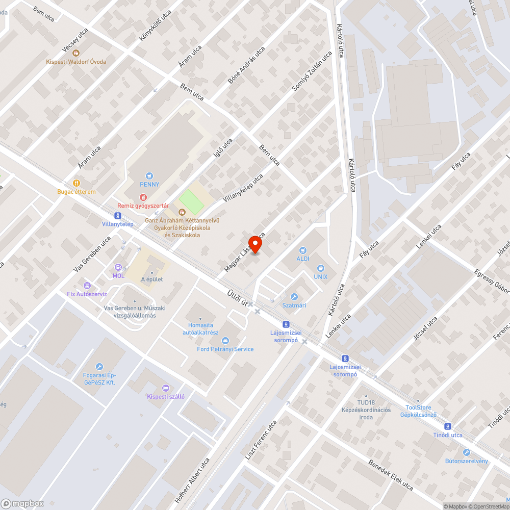 Kátyú bejelentés helye