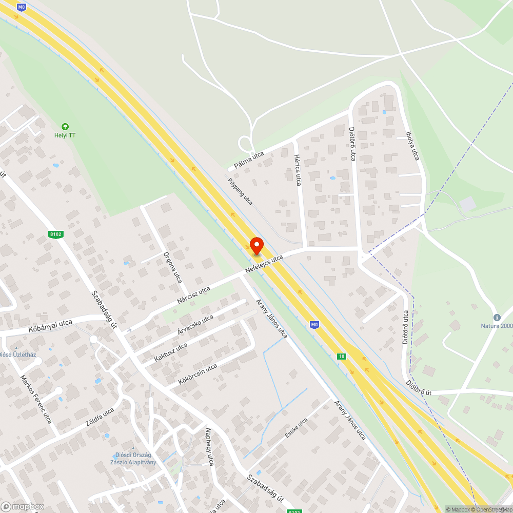 Kátyú bejelentés helye