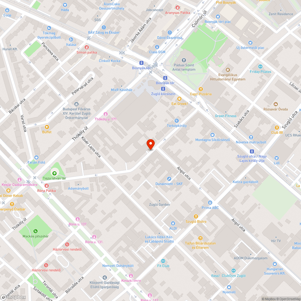 Ellopott (?) bevásárlókocsi bejelentés helye